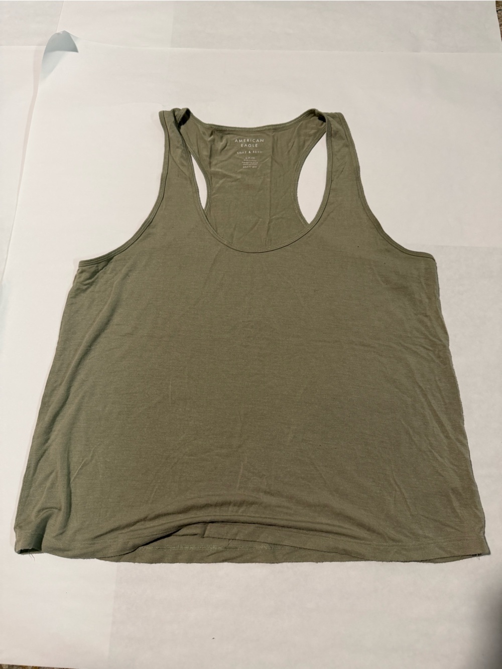 American Eagle Outfitters Olive Green Racerback Tank Top